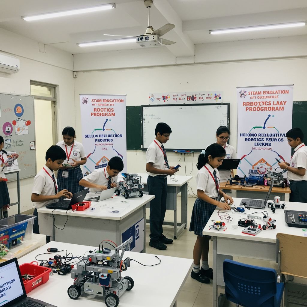 A complex circuit board used in our robotics program